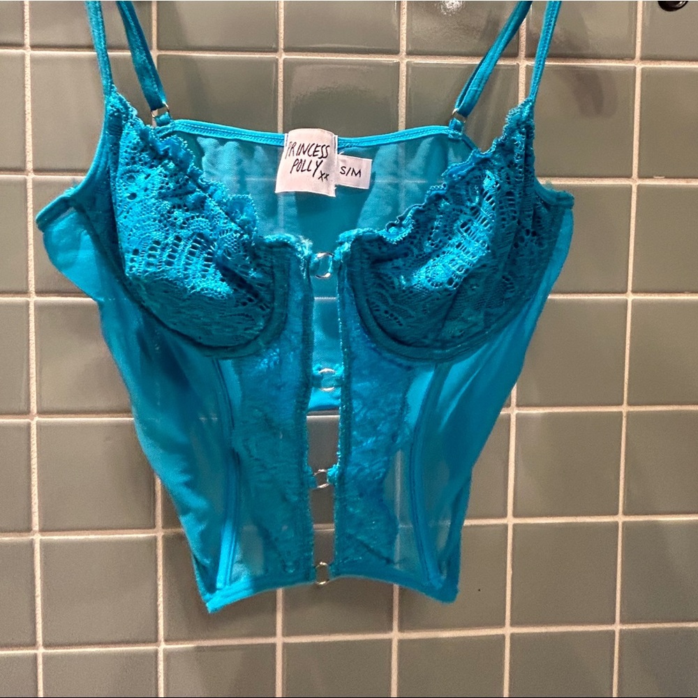 Blue corset top!